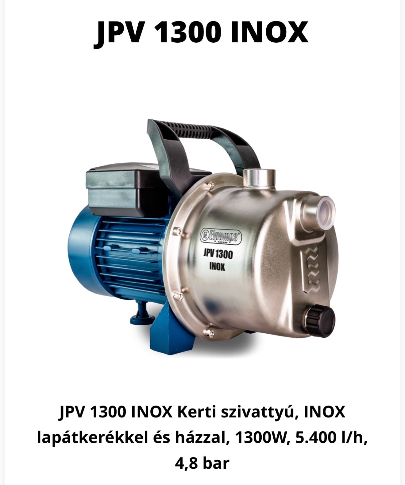 Elpumps JPV 1500 Inox