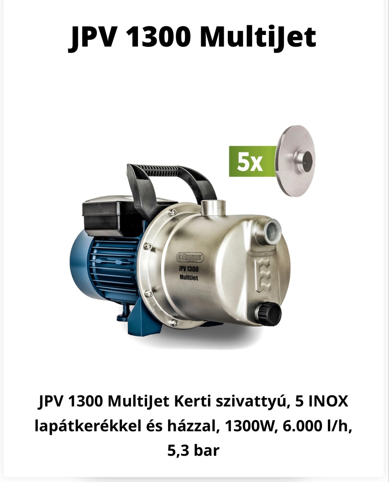 ELPUMPS JPV 1300 Multijet