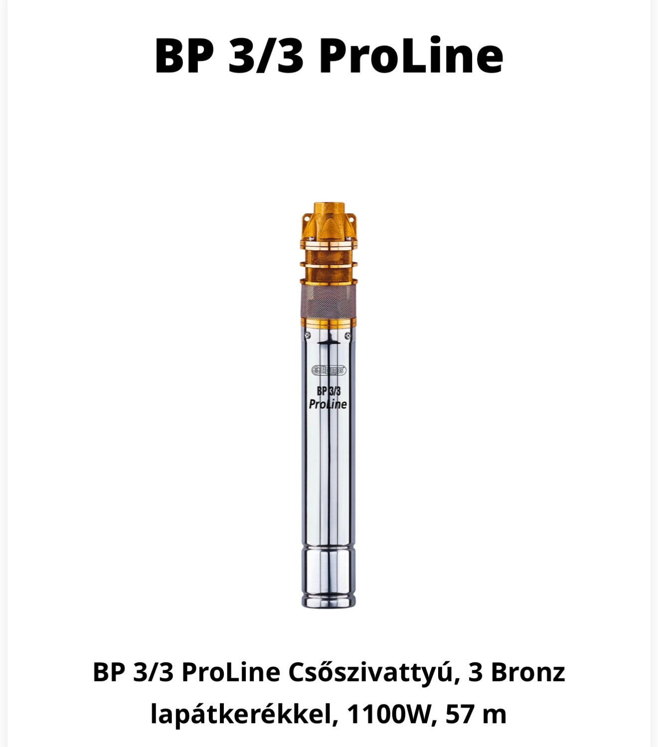 ELPUMPS  SP3/3 ProLine 1100W (3”col)