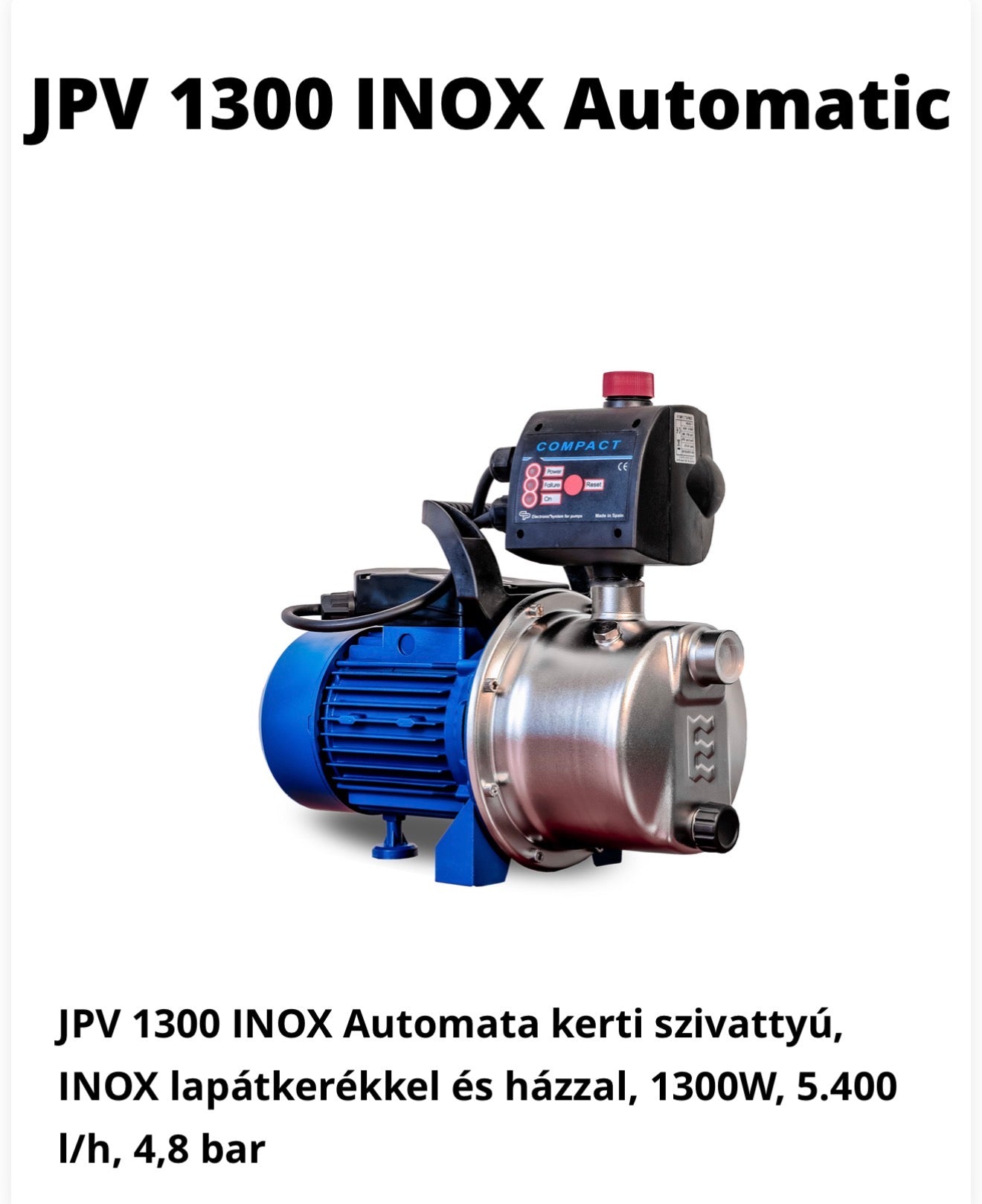 JPV 1300 INOX Automatic