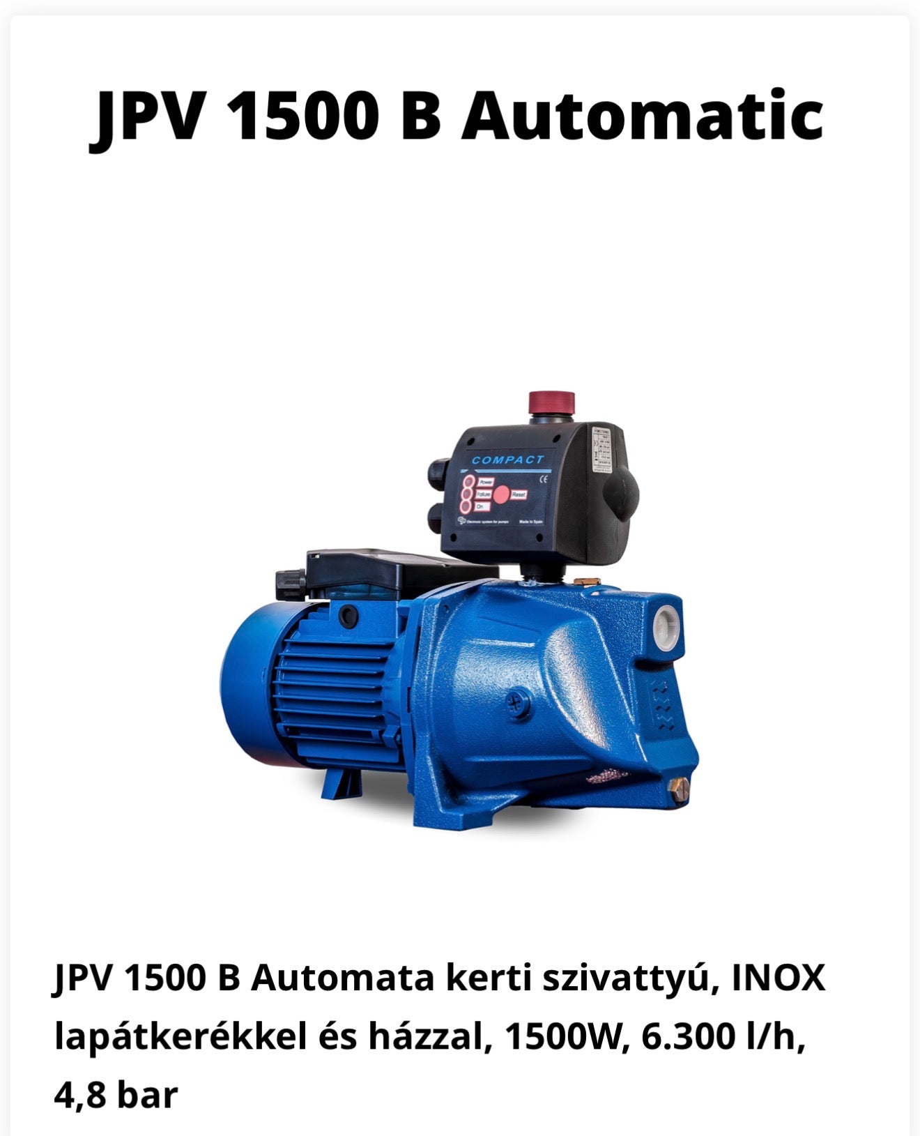 ELPUMPS JPV 1500B Automatic